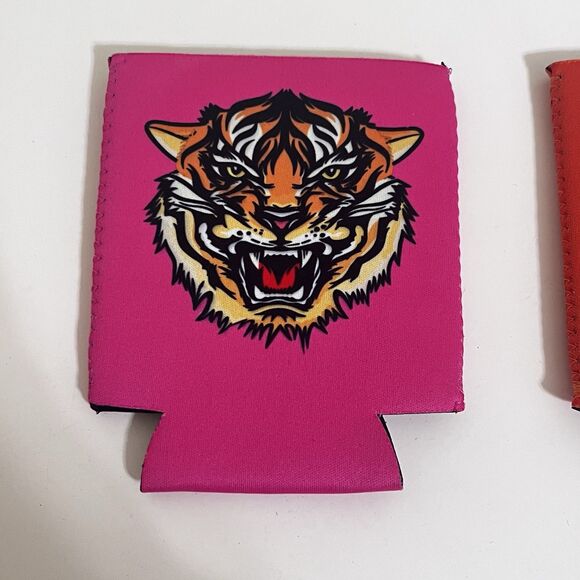 Aviator Nation Koozie Can Coolers Sleeves Lot of 2 Pink Tiger Orange La Jolla CA - Picture 3 of 6